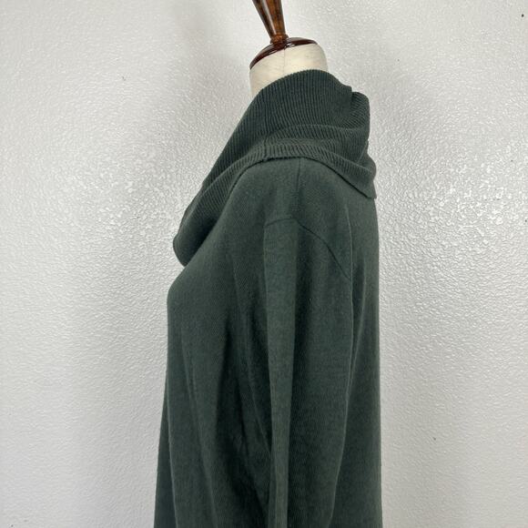 LOFT Plus Cowl Neck Tunic Sweater Women 18 Dark Green Long Sleeve Cozy Pullover - Picture 6 of 11